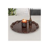 E orient TEPSİ ALTI KİŞİLİK - YUVARLAK DALGALI METAL - ANTİK BAKIR (35 CM)