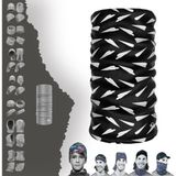 E-Taktik Beyaz Üçgen Desenli Boyunluk Maske Baf Bandana - Standart - Siyah - Su