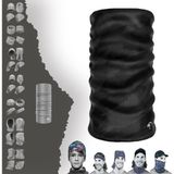 E-Taktik Extreme Gri Çizgili Siyah Tabanlı Boyunluk Bandana Baf Toka Maske Saçbandı - Standart - Siyah - Gri