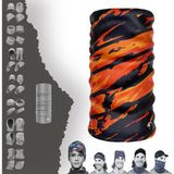 E-Taktik Extreme Karışık Desenli Turuncu Kırmızı Boyunluk Bandana Baf Toka Maske Saçbandı - Standart - Siyah - Kırmızı