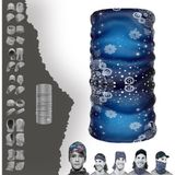 E-Taktik Kar Taneli Boyunluk Maske Baf Bandana - Standart - White-Blue Atoll