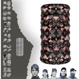 E-Taktik Pembe Küçük Kalpler Desenli Boyunluk Maske Baf Bandana - Standart - Siyah - Oranj
