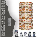 E-Taktik Sonbahar Temalı Boyunluk Maske Baf Bandana - Standart - Turkuaz-Turuncu-Siyah
