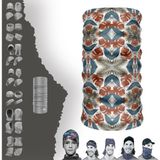 E-Taktik Yaprak Temalı Boyunluk Maske Baf Bandana - Standart - Turuncu - Haki - Beyaz