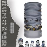 E-Taktik Yılbaşı Temalı Boyunluk Maske Baf Bandana - Standart - Gri - Bej(J32)
