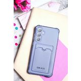 E-TicaShop Samsung Galaxy A35 Kılıf Kartlıklı Köşe Koruma Tasarımlı Renkli Şeffaf G-Kart Kılıf (Lila)