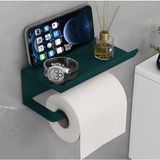 E-Tüccar Yapışkanlı Tuvalet Kağıdı Askısı Banyo Tuvalet Kağıtlığı Aparatı Stant Peçetelik Organizer Metal - Siyah