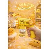 E Züccaciye Işıklı Otomatik Sürekli Köpük Çıkaran Baloncuk Tabancası 6 Delikli Bubble Gun 14Cm -5 Farklı Seçenek Sarı