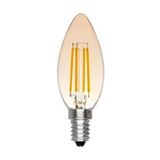 E14 Ince Duy Buji Mum Amber Renk 4 Watt Rustik Led Ampul Edison Flamanlı C35