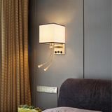 E27 Ayarlanabilir Kaz Boynu LED Projektörlü Duvar Lambası Okuma Lambası Çift Anahtarlı Duvar Aydınlatması USB Şarj Bağlantı Noktalı Yatak Odası Başucu (Abat-Abajurlar Keten Rengi, Bakır Rengi)