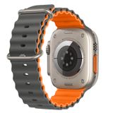 E2M Apple Watch 38-40-41mm KRD-28 Ocean Çift Renkli Kordon Gri