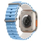 E2M Apple Watch 42-44-45-49mm Çift Renkli KRD-28 Ocean Kordon Açık Mavi
