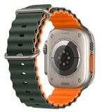 E2M Apple Watch 42-44-45-49mm Çift Renkli KRD-28 Ocean Kordon Asker Yeşili