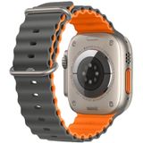 E2M Apple Watch 42-44-45-49mm Çift Renkli KRD-28 Ocean Kordon Gri