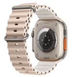E2M Apple Watch 42-44-45-49mm Çift Renkli KRD-28 Ocean Kordon Krem Rengi