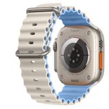 E2M Apple Watch 42-44-45-49mm KRD-28 Ocean Çift Renkli Kordon Mavi