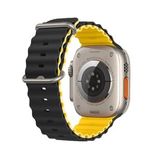 E2M Apple Watch 42-44-45-49mm KRD-28 Ocean Çift Renkli Kordon Sarı