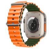 E2M Apple Watch 42-44-45-49mm KRD-28 Ocean Çift Renkli Kordon Turuncu