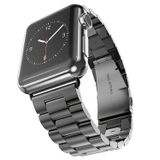 E2M Apple Watch 42-44 mm KRD-05 Klasik Metal Kordon Siyah
