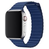 E2M Apple Watch 42-44 mm KRD-06 Deri Bükme Kordon-2 Koyu Mavi