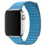 E2M Apple Watch 42-44 mm KRD-06 Deri Bükme Kordon-2 Mavi