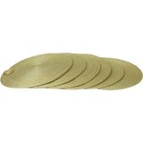 E38 El Işçiliği Hasır 6'lı Supla Sunum Tabak Altlığı 32 x 32 cm - 5978 - Gold