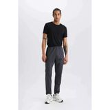 E3930 Defactofit Sporcu Jogger Slim Fit Dar Kesim Standart Paça Skuba Dalgıç Kumaş Beli Lastikli Düz Paça Eşofman Altı