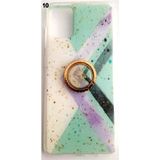 E83 Samsung Galaxy A71 Uyumlu Yüzüklü Simli Lüks Kılıf
