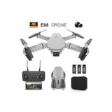 E88 DRONE 4K HD ÇİFT KAMERALI DRONE APP KONTROL WİFİ Lİ KATLANABİLİR QUATCOPTER X3 BATARYA