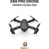 E88 Drone Katlanabilir 4K Hd Çift Kameralı Drone Wifili Quatcopter X3 Batarya App Kontrol Drone - Renkli