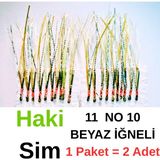 ea genset Çapari, Istavrit Çaparisi, 25x12 Beden, Haki Sim, 11 No Beyaz İğne, 10 İğneli Çapari 2li Paket