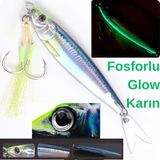 ea genset Gerçekçi Lazer Hologram Metal Balık, Jig, Yapay Yem 20 gr 6.5 cm Mavi Sırt, Uv Neon Sarı Kafa, Fosforlu Glow Karın - Mavi - Sarı
