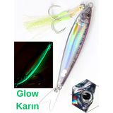 ea genset Gerçekçi Lazer Hologram Metal Balık Jig, Yapay Yem 20 gr 6.5 cm Uv Neon Pembe Sırt, Fosforlu Glow Karın