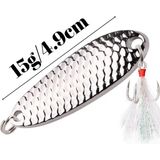 ea genset Kaşık 15GRAM 4,9 C.m Gümüş Yapay Yem, Spin, Rapala, Jig Yem, Zoka Yem, Alabalık, Çinekop, Levrek, Lüfer, Palamut, Zargana, Turna, Zoka Yem