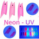 ea genset Silikon Balık Kafası Neon UV Pembe Yapay Yem Olta Takımı, Çapari, Jig, Yapım Malzemesi 3 cm 5 Adet