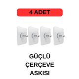 EA Home Concept 4 Adet Süper Güçlü Çerçeve Askısı Pin Delgisiz Vidalı Yapışkanlı Raf Tutucu Askı