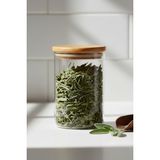 EA Home Concept Mini Bambu Kapaklı Baharat Kavanozu - Cam Mutfak Düzenleyici 4 Adet 9x6 cm