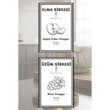 EA Home Concept Nar Ekşisi | Üzüm Sirkesi ve Elma Sirkesi Etiketi 2 Adet Yağdanlık ve Sosluk Etiketi 7X10 cm - Elma Sirkesi & Üzüm Sirkesi