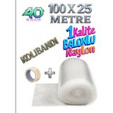 EA Mim Tasarım Dizayn Ambalaj EA Mim Tasarım Ultra Kalın 40 Gram Balonlu Naylon 100 cm x 50 Metre Su Geçirmez Plastik Ambalaj - 100X25