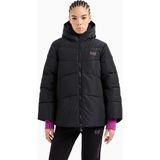 EA7 Kadın Kapitoneli Regular Fit Kapüşonlu Şişme Siyah Ceket 6DTB18 TN8AZ-1200
