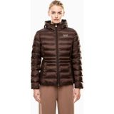 EA7 Kadın Kapüşonlu Yaka Uzun Kollu Fermuarlı Kahverengi Mont 7W000684 AF12475-U6063 - XL