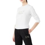 EA7 Kadın Sweatshirt, Bisiklet Yaka, Beyaz, XL