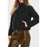 Ea7 Regular Fit Gizli Kapüşonlu Dik Yaka Crop Şişme Mont Bayan Mont 6DTB14 Tndmz 1200 - Siyah