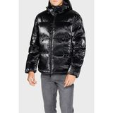 Ea7 Regular Fit Parlak Görünümlü Kapüşonlu Şişme Mont Erkek Mont 6DPB34 Pnhmz 1200 - Siyah - XL