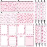 Eaasty 20 Parça Pembe Fiyonk Hediye Seti Kalemlerle İlmek Yapışkan Notlar, Kalem Çantaları Makyaj Çantaları, 7,7 x 10,0 cm Hayvanlar Not Defterleri, Komik 1,0 mm Tükenmez Kalemler, Kadınlar için Ofis