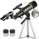 Eaconn 70MM Başlangıç Seviyesi Teleskop, Taşınabilir Seyahat Teleskobu, Tripod ve Telefon Aparatlı - Siyah