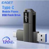 Eaget CF33 128Gb.Type-C ve Usb 3.2 Type-C Girişli Tüm Cihazlara iphone 15/16 Serisine Uygun Yüksek Hızlı Otg Flash Bellek Çift Giriş Metal Sağlam Orjinal - Siyah Metal - 128 GB