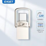 Eaget Cu20. 128Gb.Type-C ve Usb 3.2 Type-C Girişli Tüm Telefonlara İphone 15/16 Serisine Samsung Xiaomi Huawei Oppo Redmi Uygun Süper Hızlı Usb Flash Bellek Otg Çift Giriş Metal Sağlam ve Orginal - Gri - 128 GB