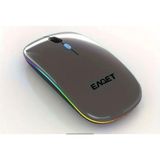 Eaget EM09 Mouse Kablosuz Şarj Edilebilir Sessiz ince Şık Tasarım Çift Mod Bluetooth+2.4G Kablosuz Aydınlatmalı Rgb - Gri