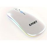 Eaget EM09 Mouse Kablosuz Şarj Edilebilir Sessiz ince Şık Tasarım Çift Mod Bluetooth+2.4G Kablosuz Aydınlatmalı Rgb - Gümüş